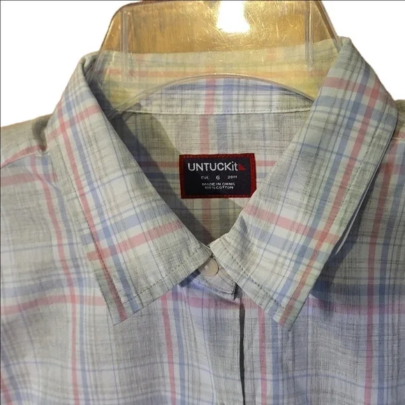 UNTUCKit Women’s 6 (Small) Chasseles UT-14-33079 Button Up Shirt Gray Plaid - Picture 3 of 10